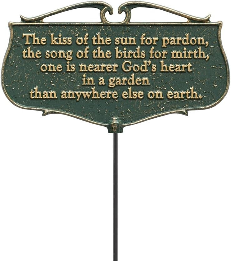 Elegant 12" x 7" Aluminum Garden Poem Plaque -