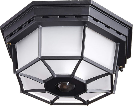 Elegant 360-Degree Motion Sensor Ceiling Light in Black - Remote Controlled