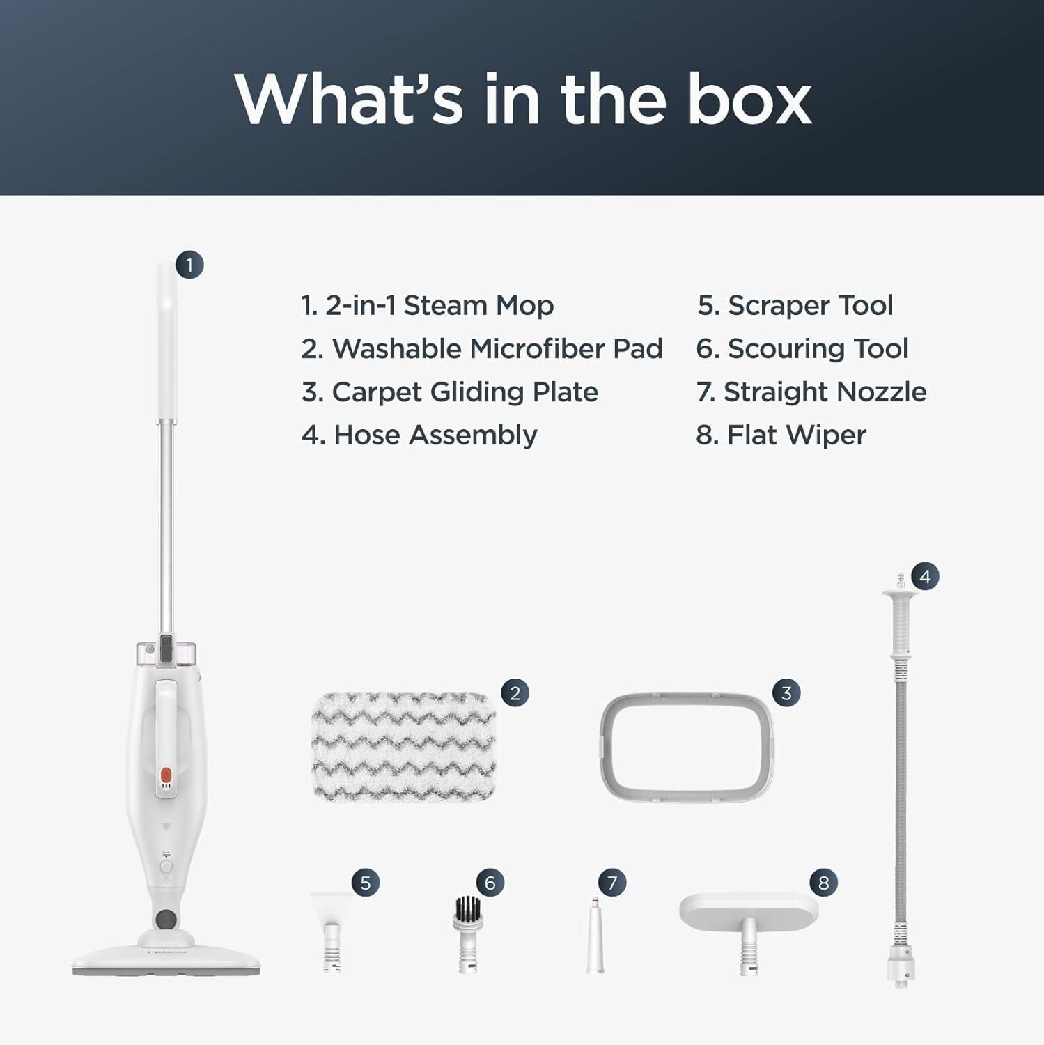 Efficient Steam Mop for Hard Floors & Rugs - Quick Heating, Lightweight Design