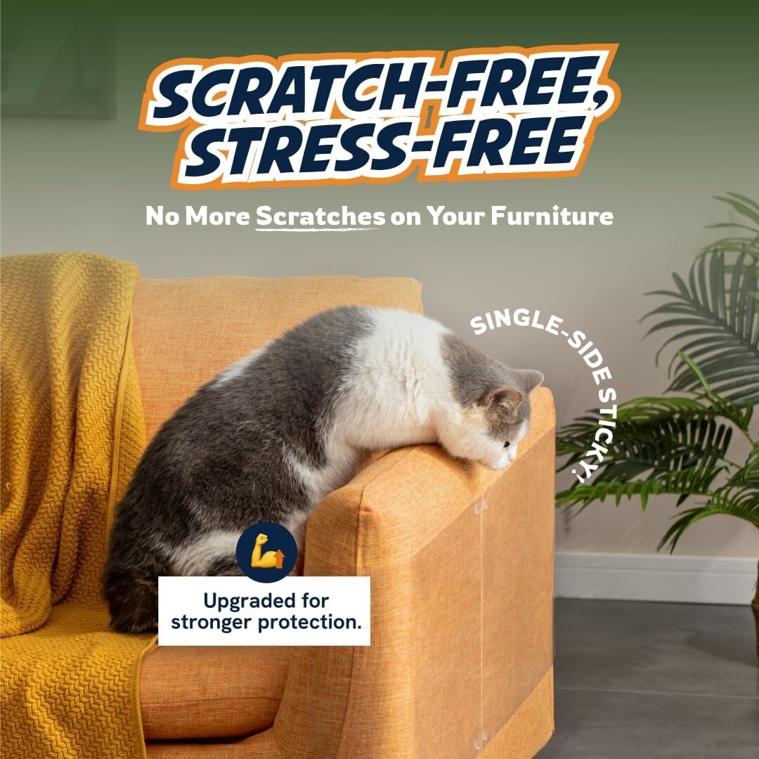 Indoor Furniture Protection: 18 Clear Cat Scratch Guards with Easy Mount Pins