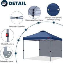 Load image into Gallery viewer, Compact Pop-Up Canopy 10'x10' Navy Blue - Waterproof with Vent Hole &amp; Sidewall