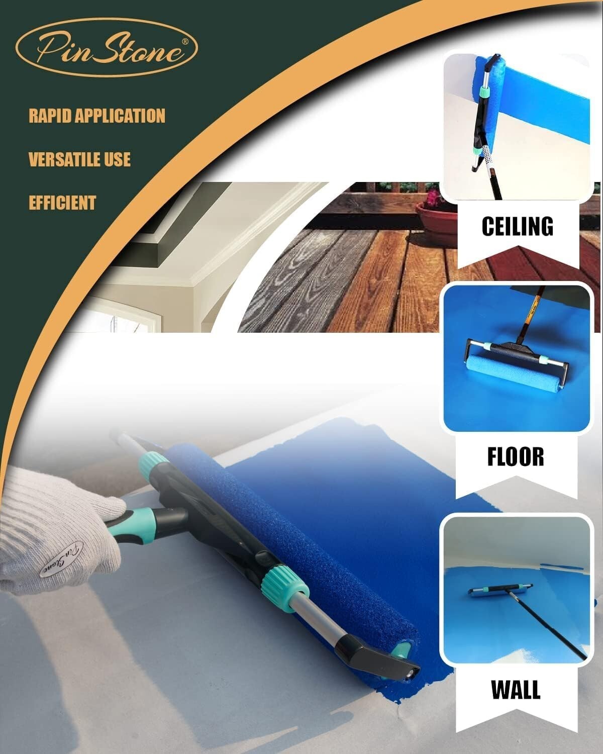 Adjustable 10-Piece Large Paint Roller Set - Perfect for All Your Painting Needs