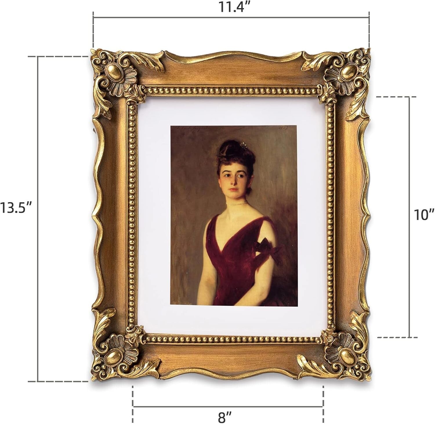 Antique Bronze Picture Frame with Interchangeable Mat for Wall & Tabletop