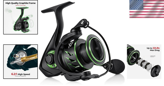 Premium Carbon Fiber Spinning Fishing Reel - 10+1BB, 5.2:1/6.2:1 Gear Ratio
