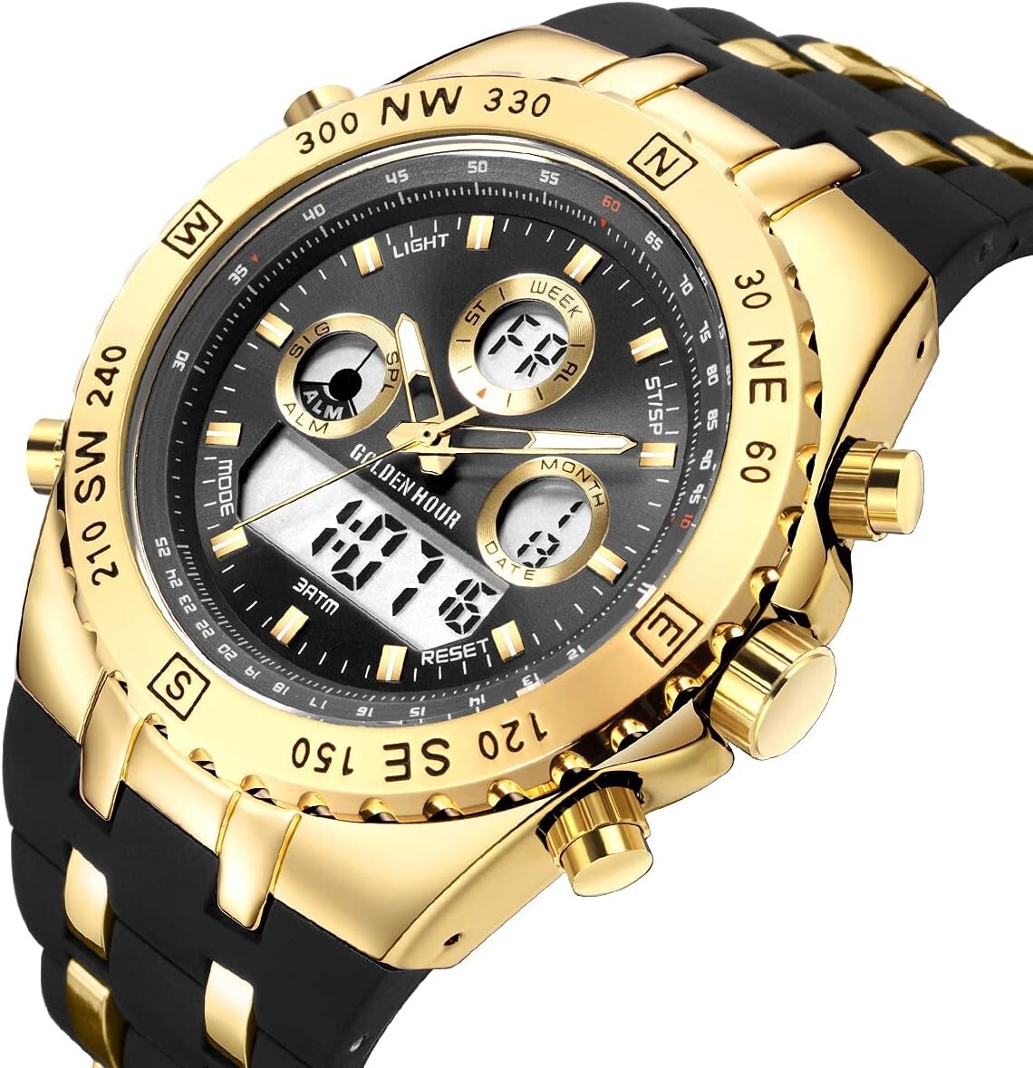 Multi-Functional Military Men's Watch - 3ATM Waterproof, Comfortable Rubber Band