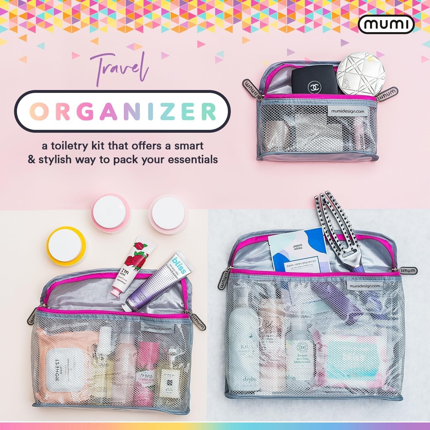 Compact and Durable Travel Toiletry Set – 3 Water-Resistant Bags for Essentials