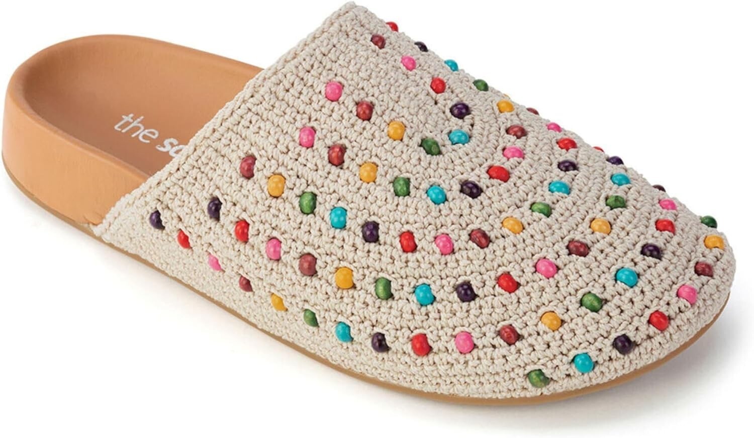 Stylish Women's Bolinas Clogs, Ecru Multi Beads - Comfortable Everyday Slip-Ons