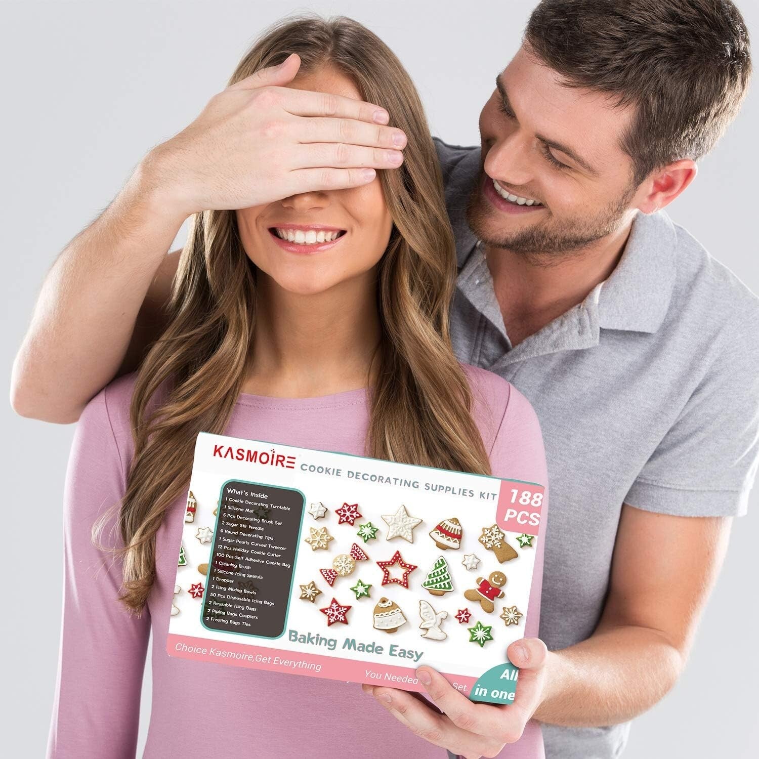 Creative Cookie Decorating Kit - 188 Tools, Holiday Cutters & Gift Box Included