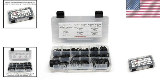 Hydraulic O-Ring Seal Kit - 12 Sizes, 255 Buna-N O-Rings for Leak Prevention
