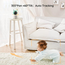Load image into Gallery viewer, Smart Baby Monitor: 2K Resolution, Night Vision, &amp; Dual App Control - Lullabies