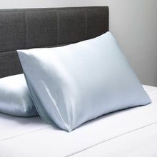 Load image into Gallery viewer, Standard 30mm 100% Mulberry Silk Pillowcase - Wrinkle Resistant &amp; Stylish Blue