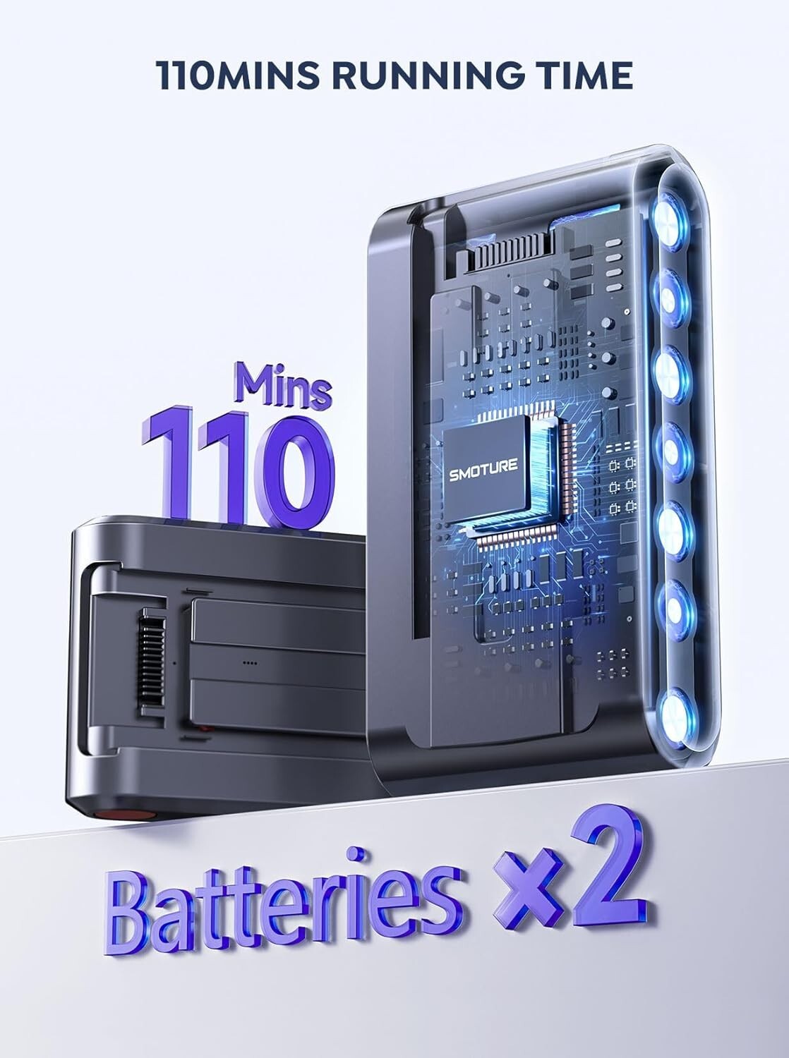 Effortless Cleaning: Cordless Vacuum with Dual Batteries & Touch Screen Control