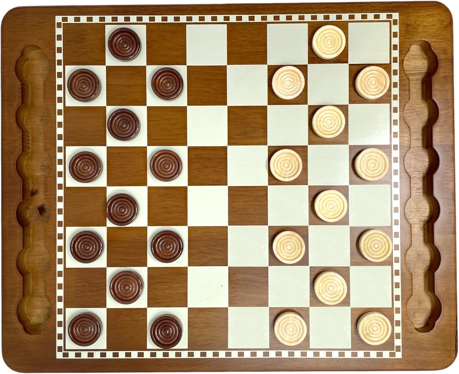 Classic Portable Checkers Set with 24 Wooden Pieces - Family-Friendly Gaming