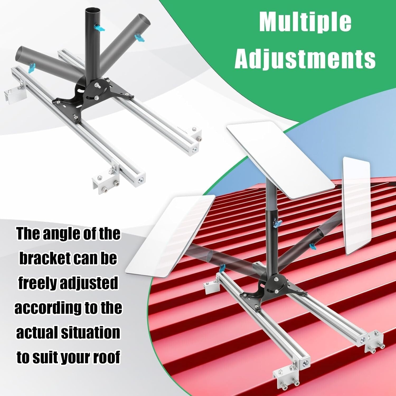 Adjustable Starlink Roof Mount Kit for Seam Metal Roofs - No Drilling Required