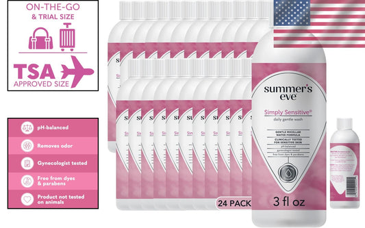 Simply Sensitive Feminine Wash - 3 fl oz TSA Approved, Perfect for On-the-Go