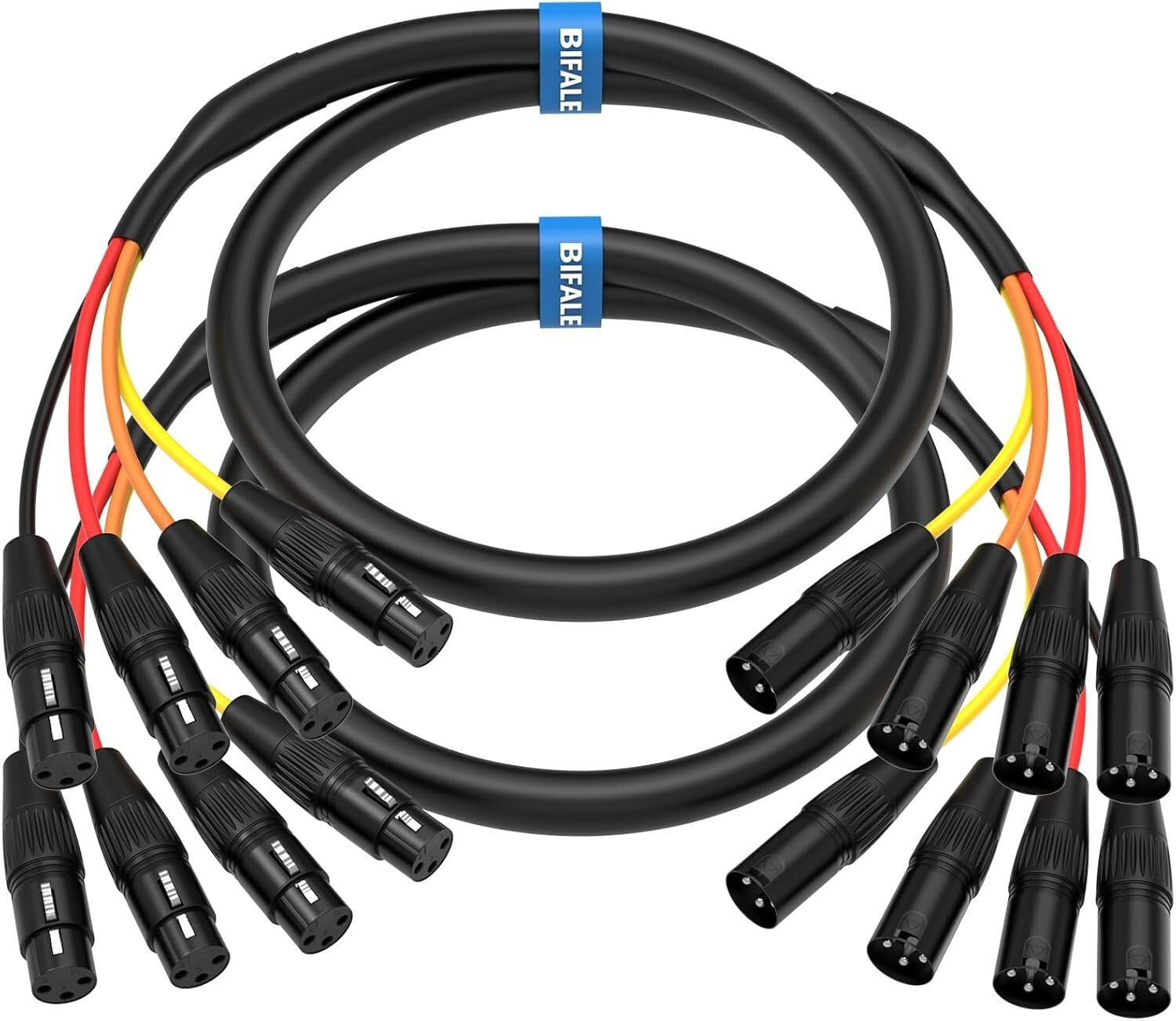 Versatile 4-Channel XLR Snake Cables 3.3FT Pair - Noise-Free Transmission