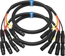 Load image into Gallery viewer, Versatile 4-Channel XLR Snake Cables 3.3FT Pair - Noise-Free Transmission