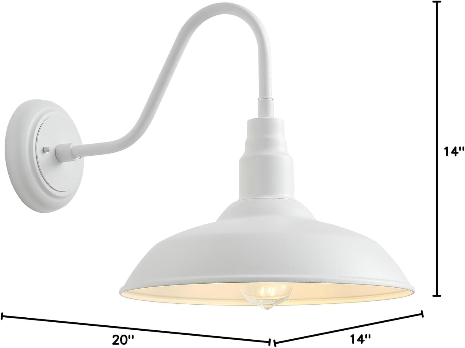 14-Inch Gooseneck Barn Light Fixture – Waterproof Sconce for Porch & Garage