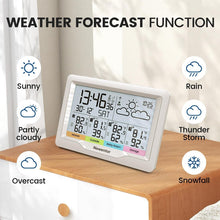 Load image into Gallery viewer, Wireless Weather Station with Dual Alarm and 3 Remote Sensors - Large Display