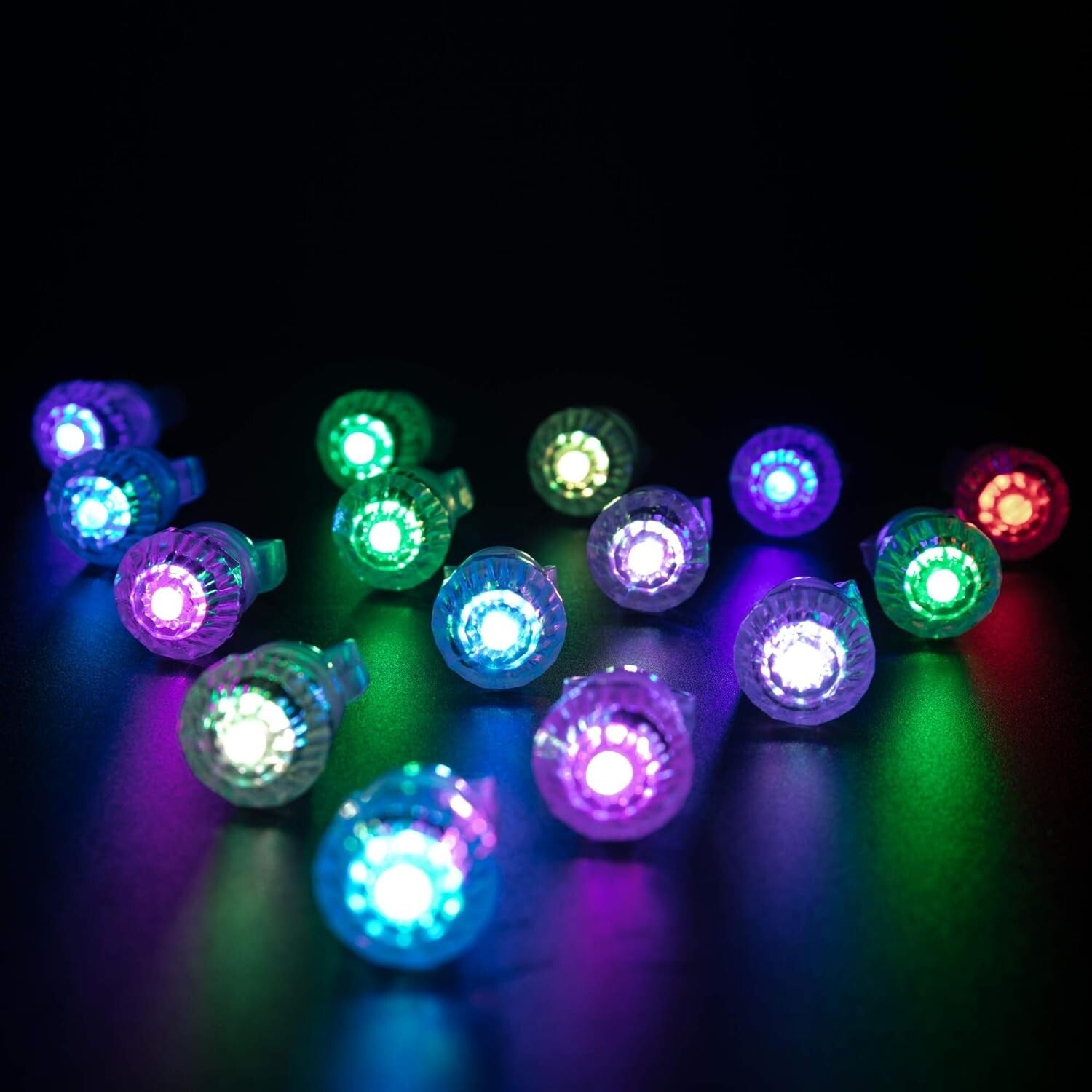 60 Pack LED Glow Rings - Bright Diamond Light-Up Rings for Parties & Events
