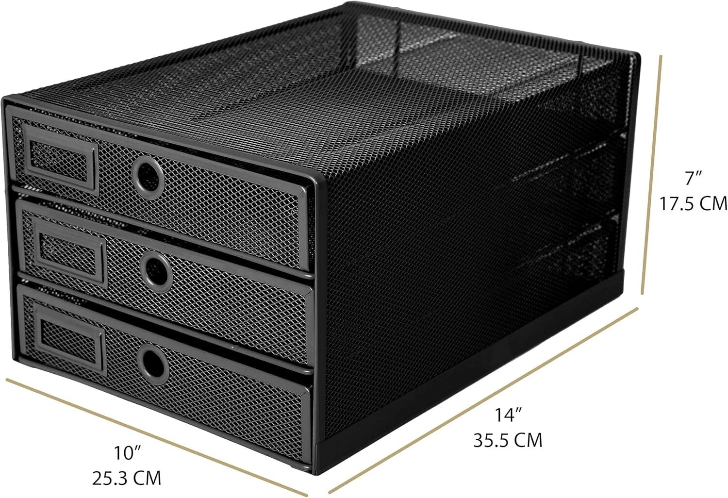 Compact 3-Drawer Letter Tray for Stylish Organization of Documents and Magazines