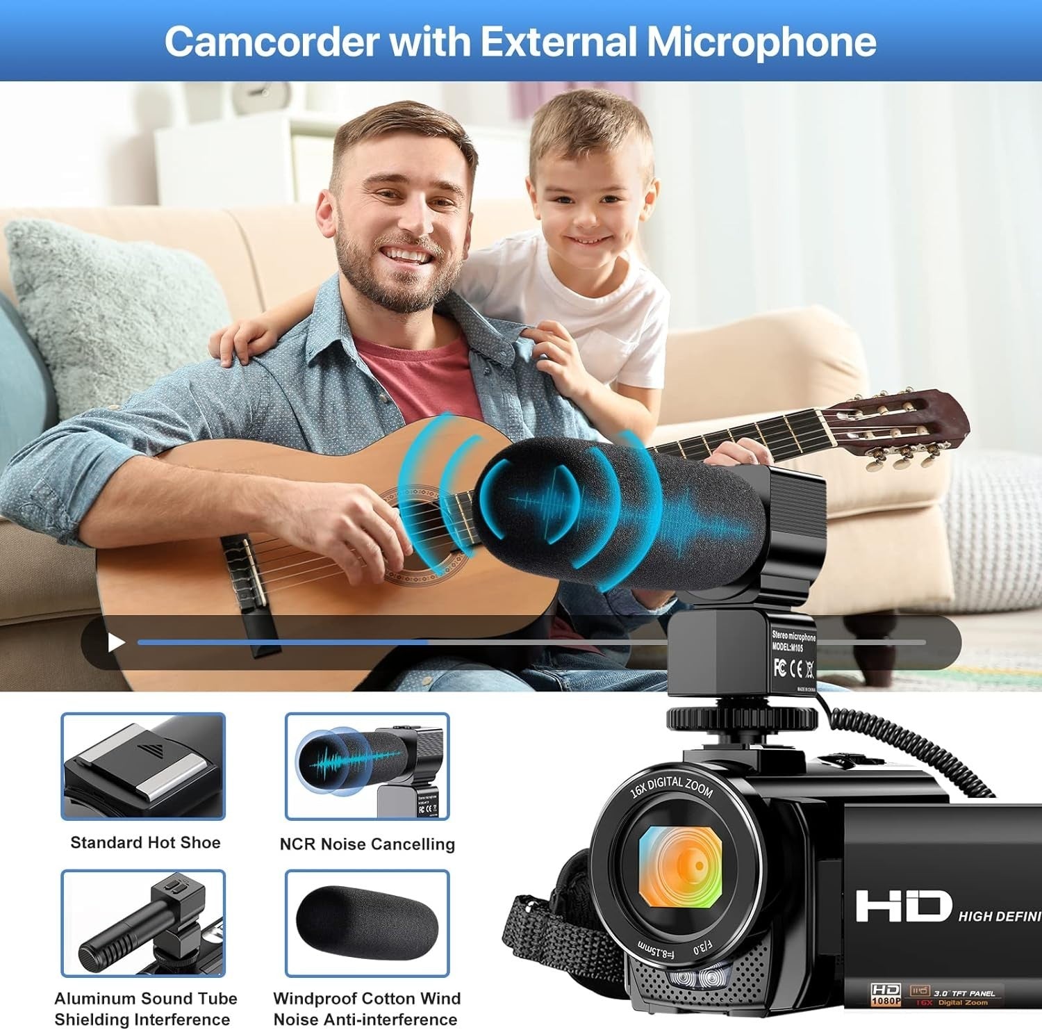 Digital Camcorder with 3'' Screen & Dual Batteries - Perfect for Beginners