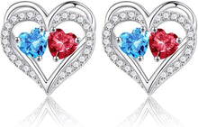 Load image into Gallery viewer, Hypoallergenic Double Birthstone Stud Earrings - Anniversary &amp; Birthday Gift