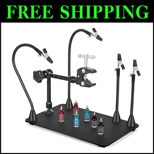 Versatile Soldering Station with Heavy Steel Base & 360° Rotating Hot Air Frame