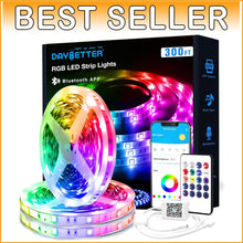 Load image into Gallery viewer, Vibrant App-Controlled RGB LED Strip Lights - 300ft for Bedroom &amp; Party Decor