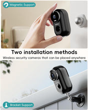 Load image into Gallery viewer, 2-Pack Wireless Outdoor Security Cameras with 2K Night Vision &amp; Magnetic Mount