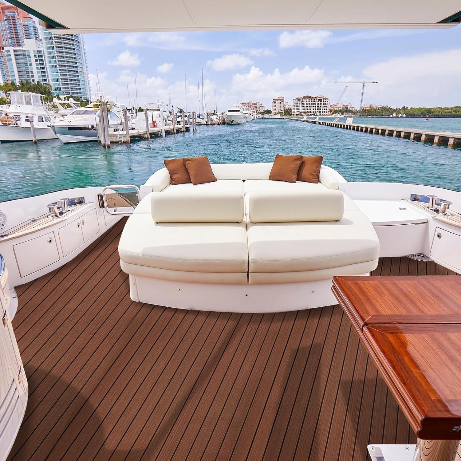 Durable Faux Teak EVA Foam Decking - Easy Installation Non-Slip Boat Flooring