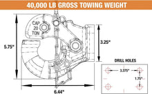 Load image into Gallery viewer, Compact 20 Ton Pintle Hook with 40,000 Lb Capacity - Perfect for Contractors