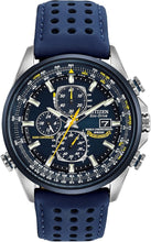 Load image into Gallery viewer, Luxury Stainless Steel Eco-Drive World Chronograph Watch for Men with Blue Strap