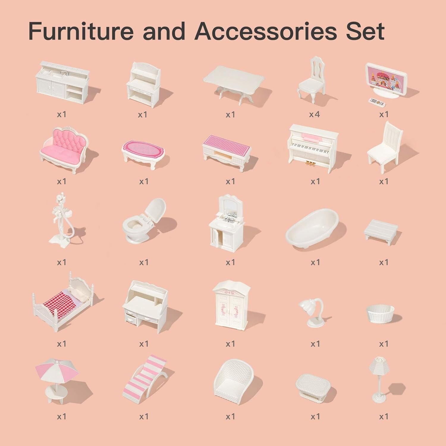 Enchanting 3-Story Wooden Dollhouse with Furniture - Perfect Gift for Girls 3-6