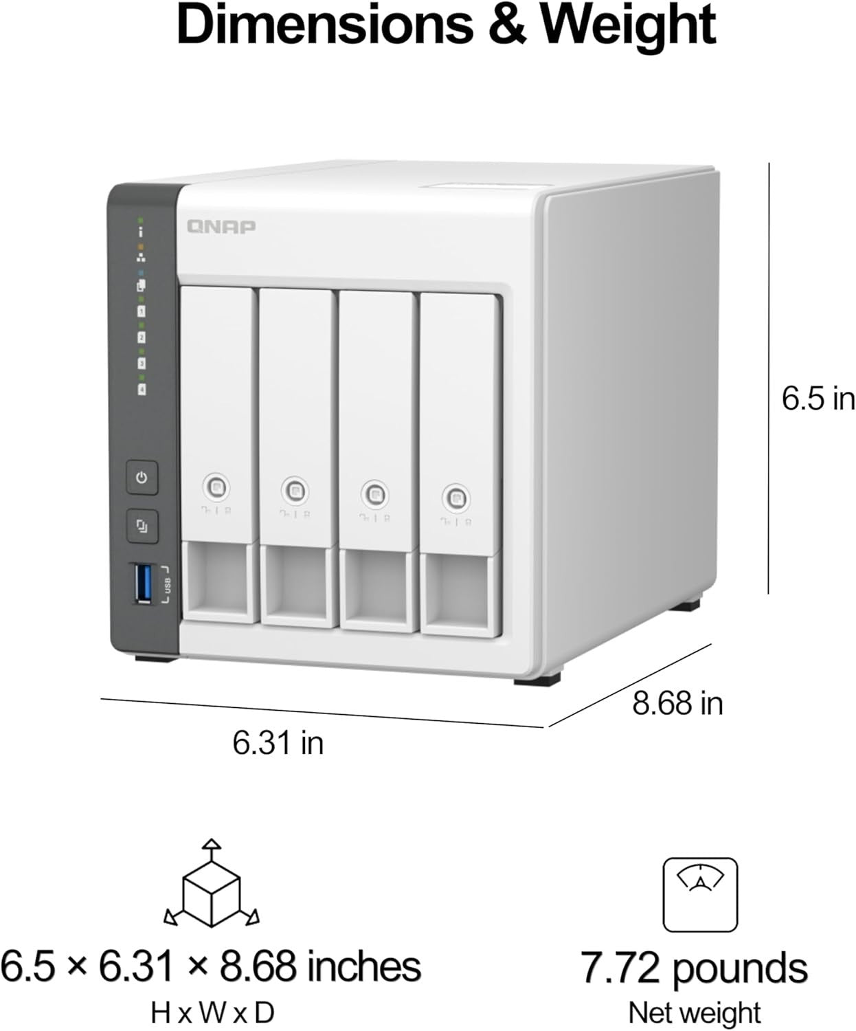 Effortless Backup 4 Bay NAS with Diskless Design, Secure File Access Anywhere
