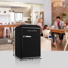 Load image into Gallery viewer, Retro Mini Refrigerator with Adjustable Thermostat - 2.5 Cu Ft in Elegant Black