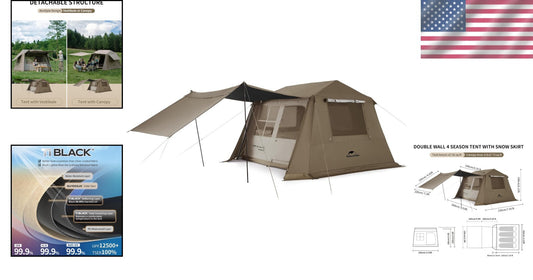 All-Season Instant Tent for 4 - Waterproof & UV Protection for Family Adventures