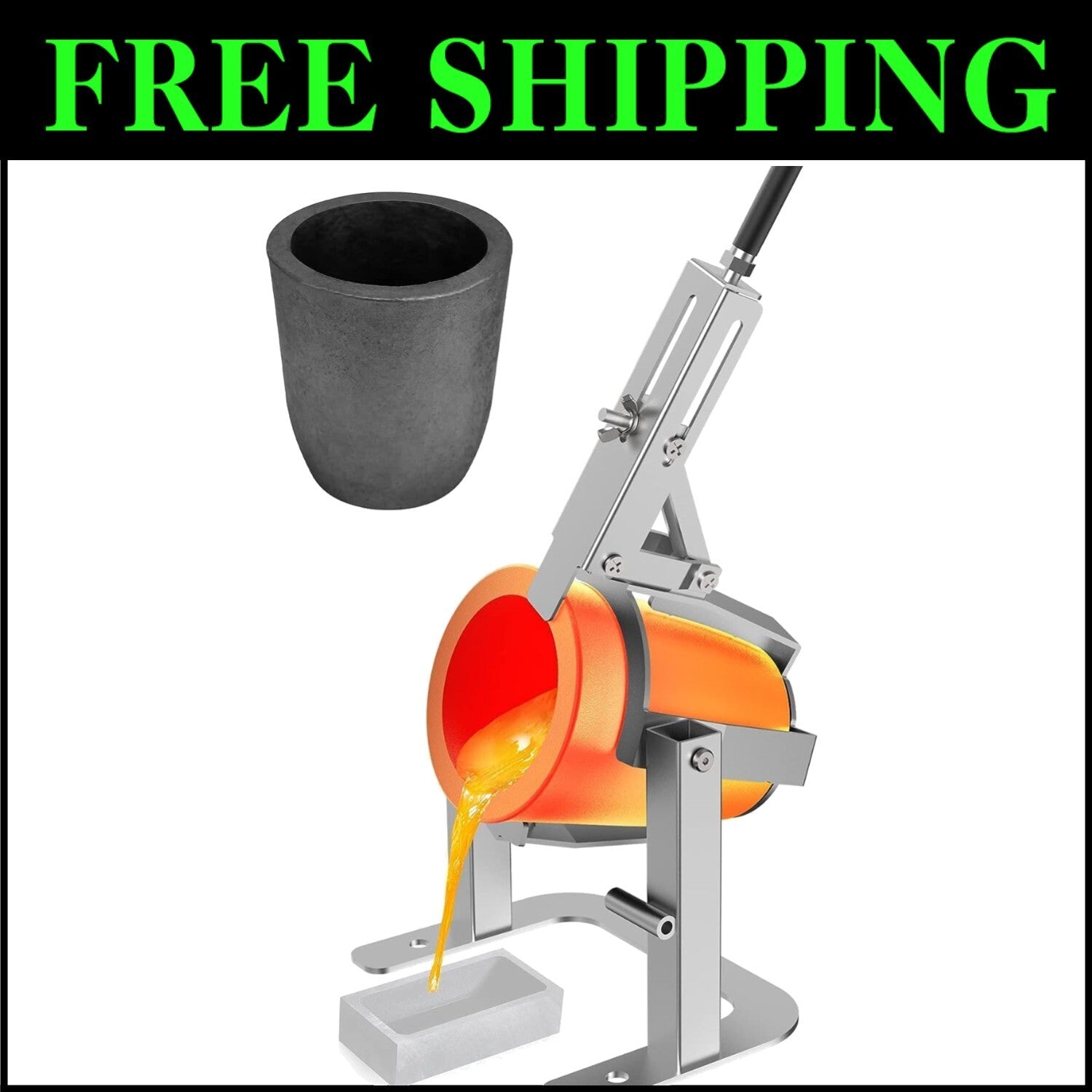 Professional-Grade Graphite Crucible Set with Tongs - Perfect for Casting 6kg