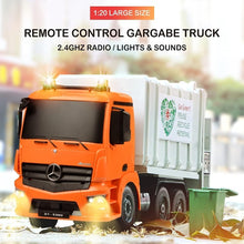 Load image into Gallery viewer, Benz Licensed Remote Control Garbage Truck Toy with Lights &amp; Sounds - 1/20 Scale