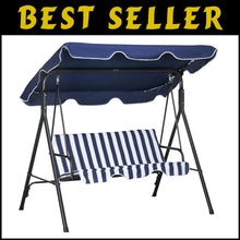 Load image into Gallery viewer, Premium 3-Seat Outdoor Swing Chair - Cushioned &amp; Weather-Resistant with Canopy