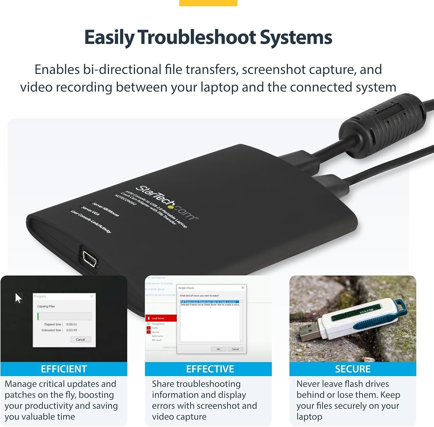 Multifunctional Portable KVM Adapter - USB & VGA for Effective Maintenance