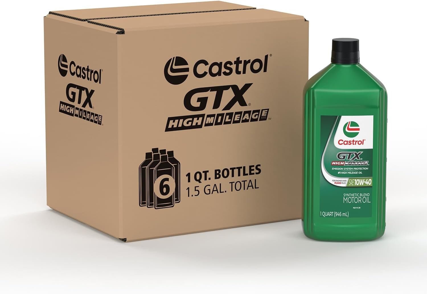 6 Quart Pack GTX High Mileage 10W-40 - Engine Protection & Fuel Economy