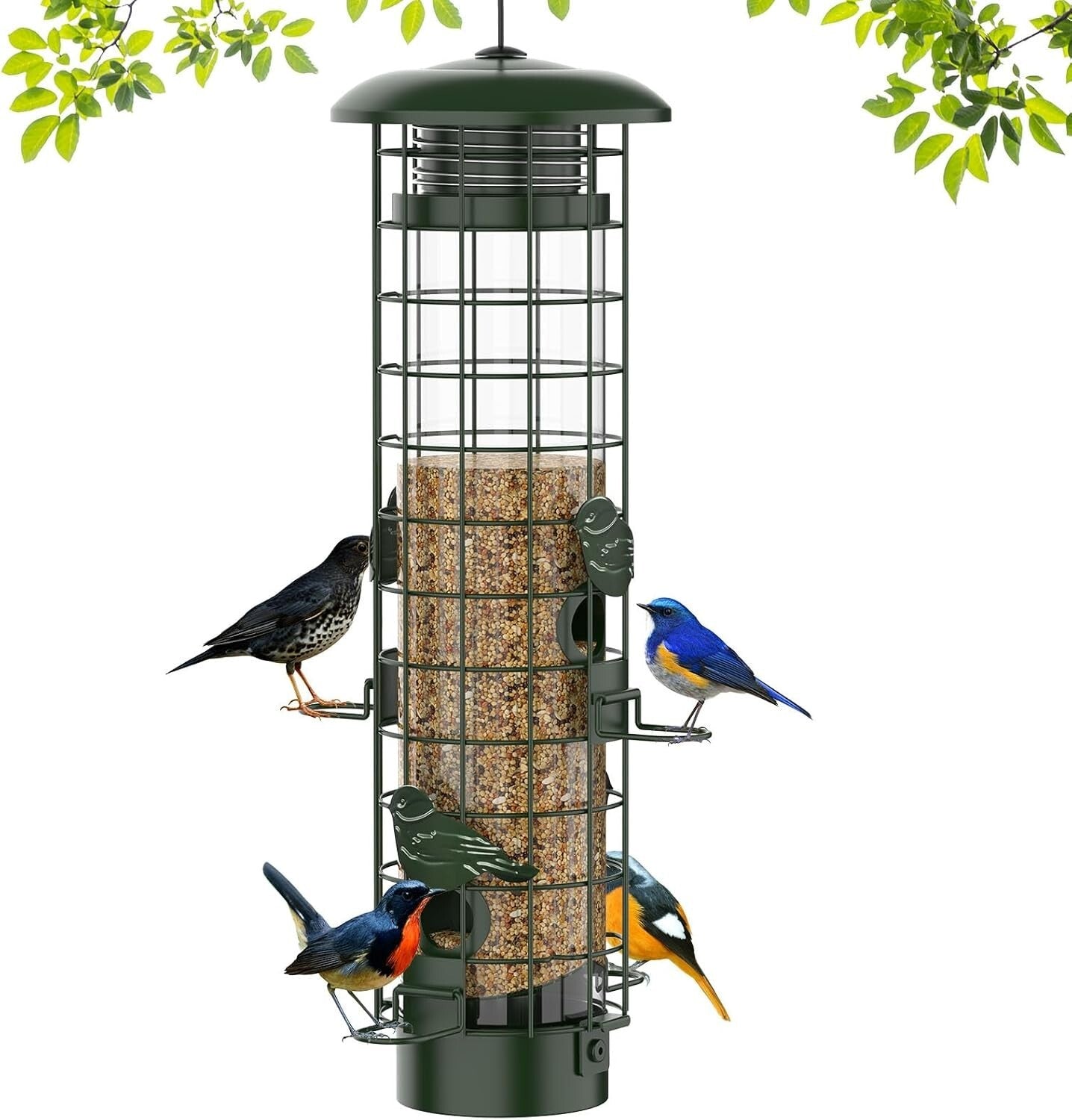 Weatherproof Hanging Bird Feeder - Ideal for Finches, Cardinals & Chickadees