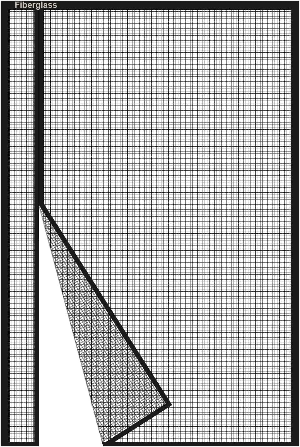 Reversible 39x80 Inch Fiberglass Magnetic Screen Door - Keep Bugs Out, Black
