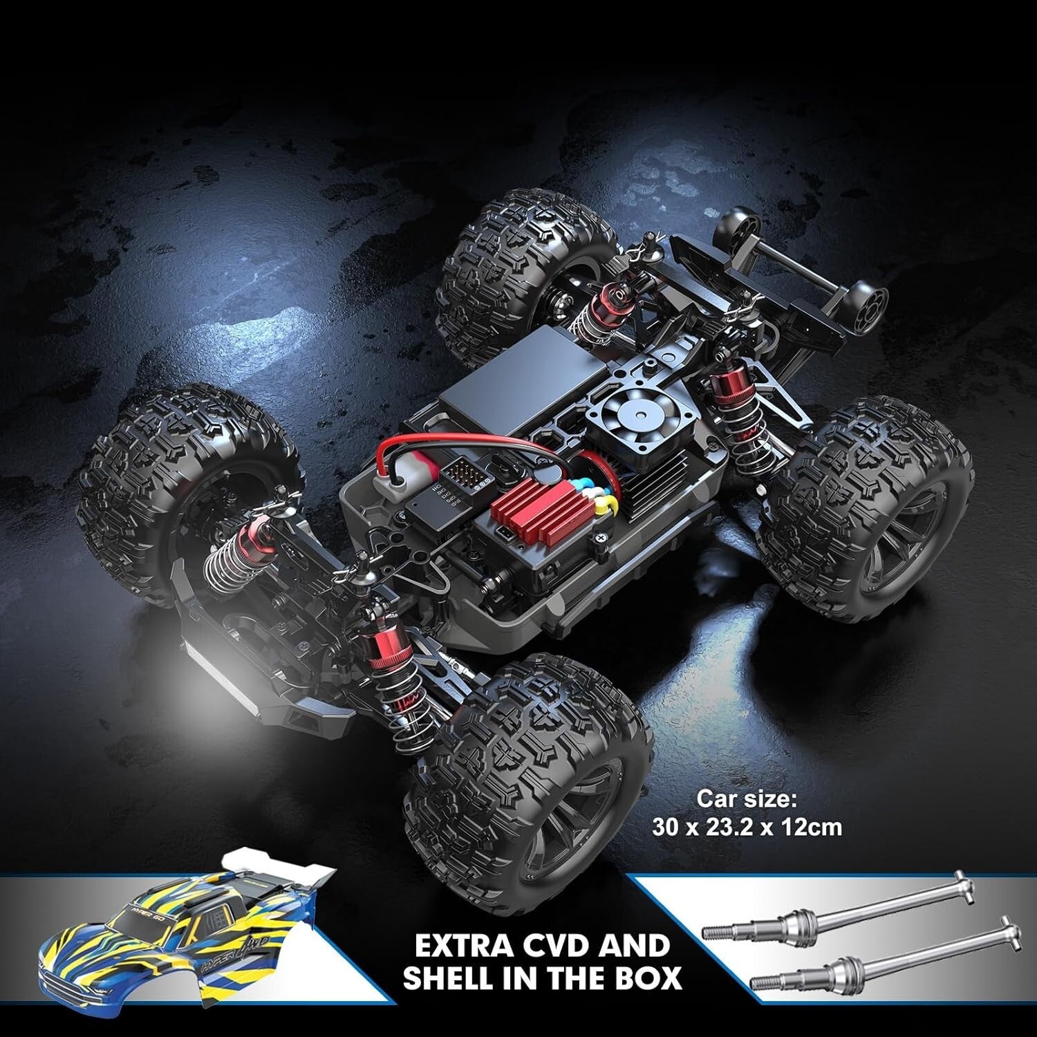 Brushless 4WD RC Truck, Up to 42mph Speed, Ideal for Stunts & Off-Road