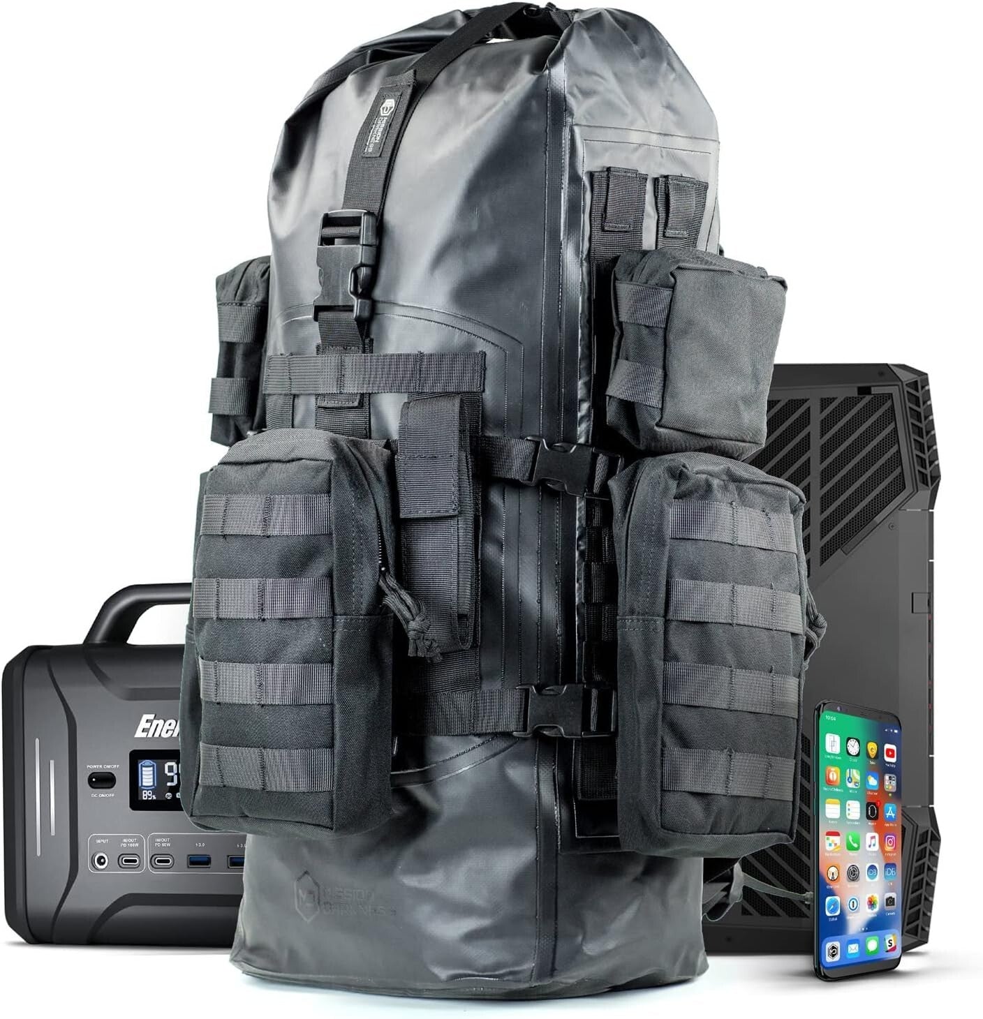 40L Military-Grade Waterproof Faraday Backpack with MOLLE System for Electronics