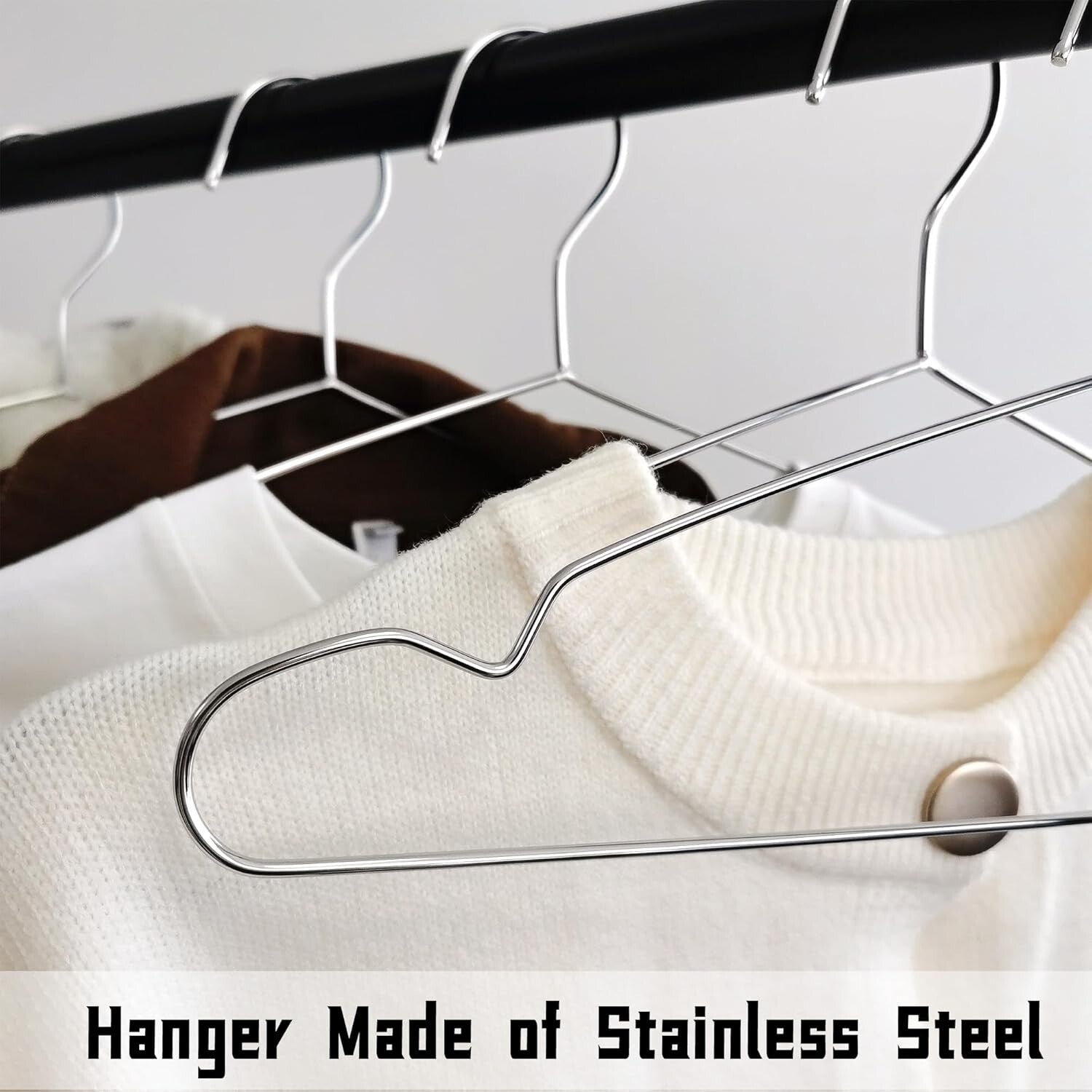Triangular 100 Pack Closet Hangers - V-Groove Design for Optimal Garment Hanging