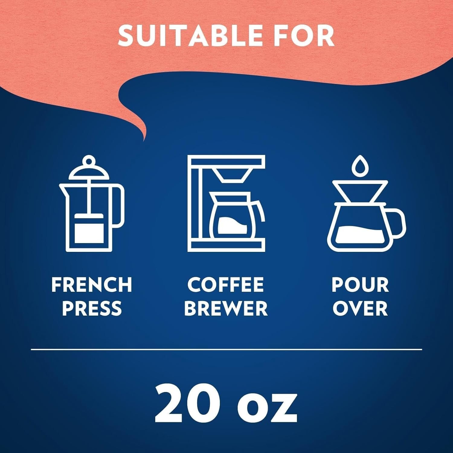 Delicate Medium Roast Ground Coffee - Classico 20 oz Pack of Six Bags, Non-GMO