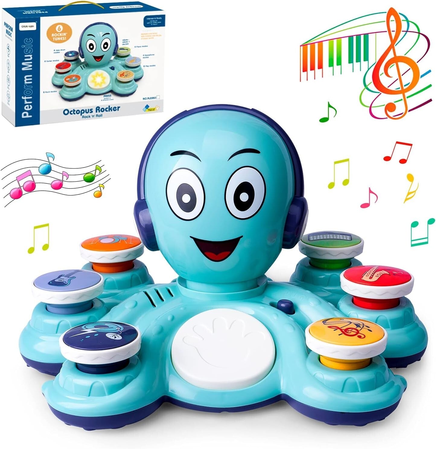 Durable Musical Octopus Toy for Educational Fun - Perfect Birthday Gift for Kids