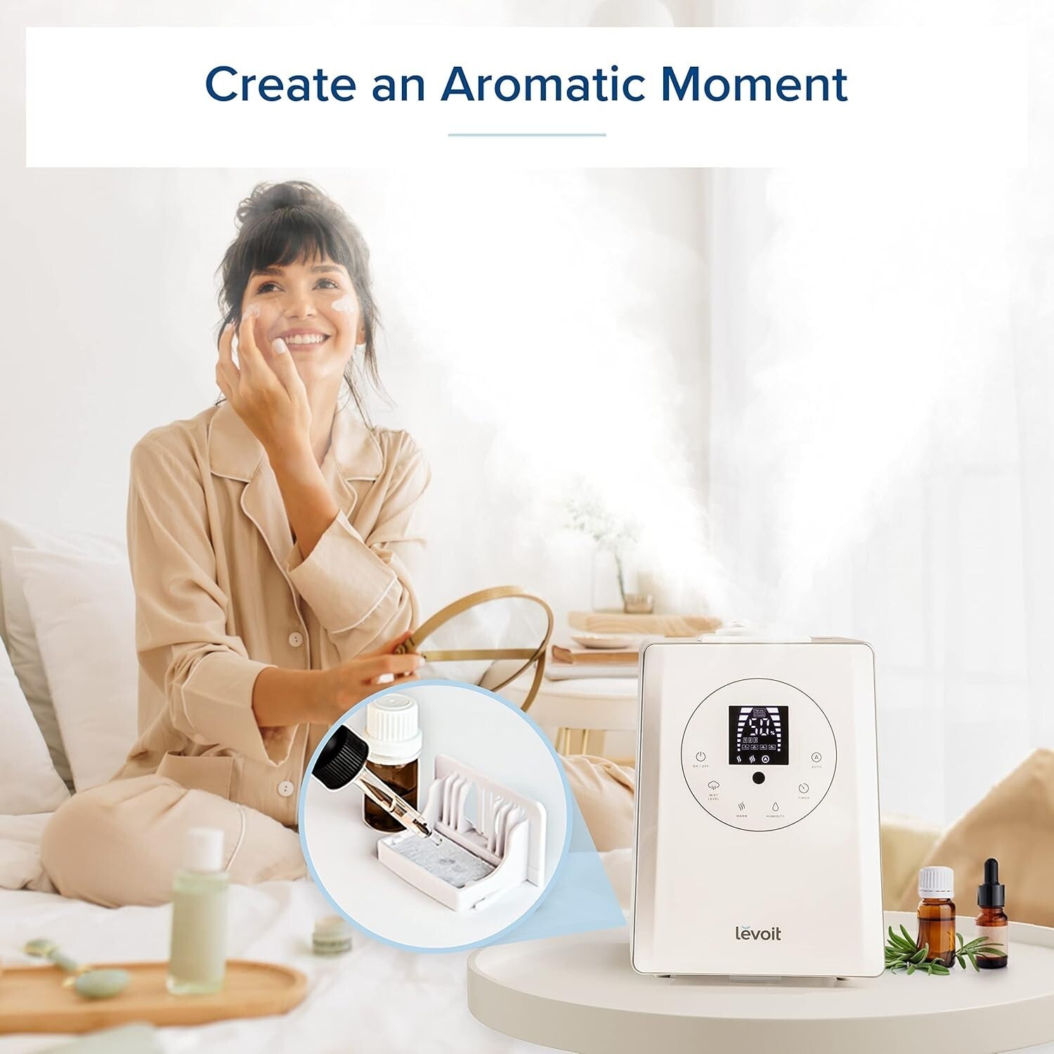 Effective 6L Home Humidifier: Adjustable Humidity Sensor & Essential Oils